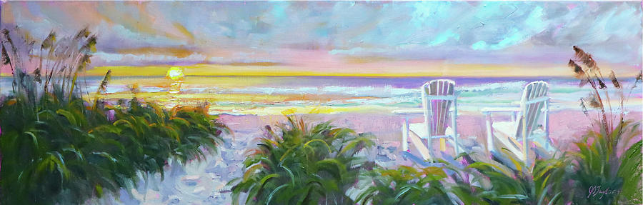Sunset Painting - Bliss At The Beach 2 by Jennifer Stottle Taylor