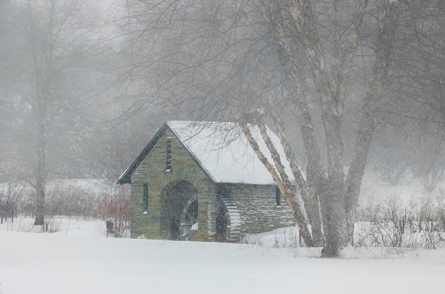 Blizzard - Morris Arboretum Mill Photograph by Bill Cannon
