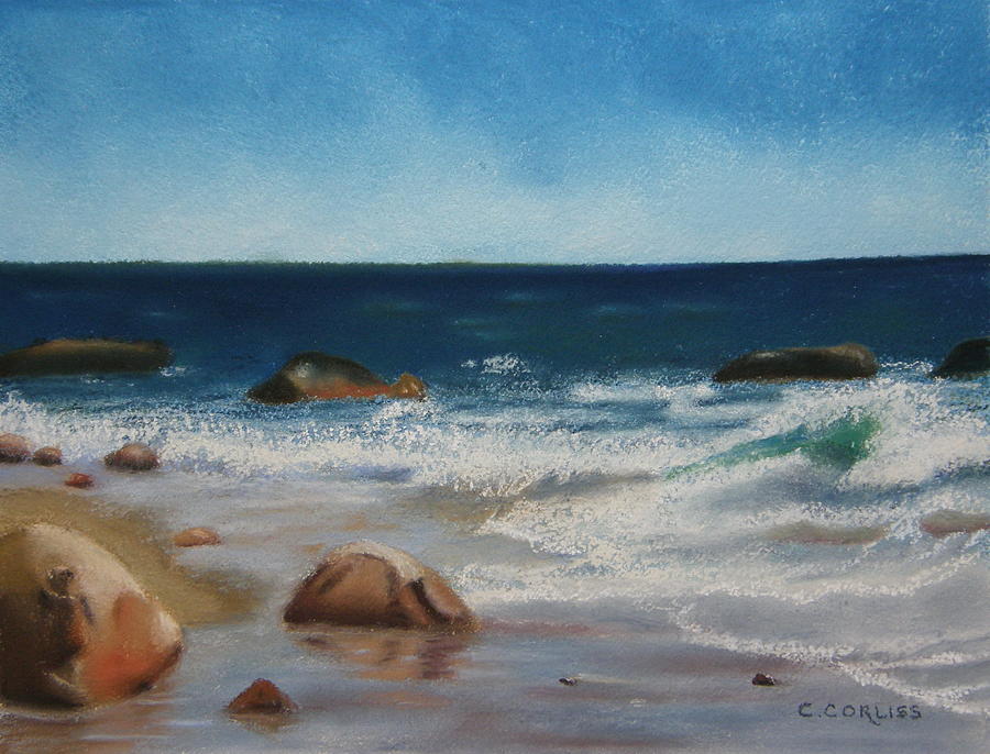 Block Island Surf Pastel by Carol Corliss