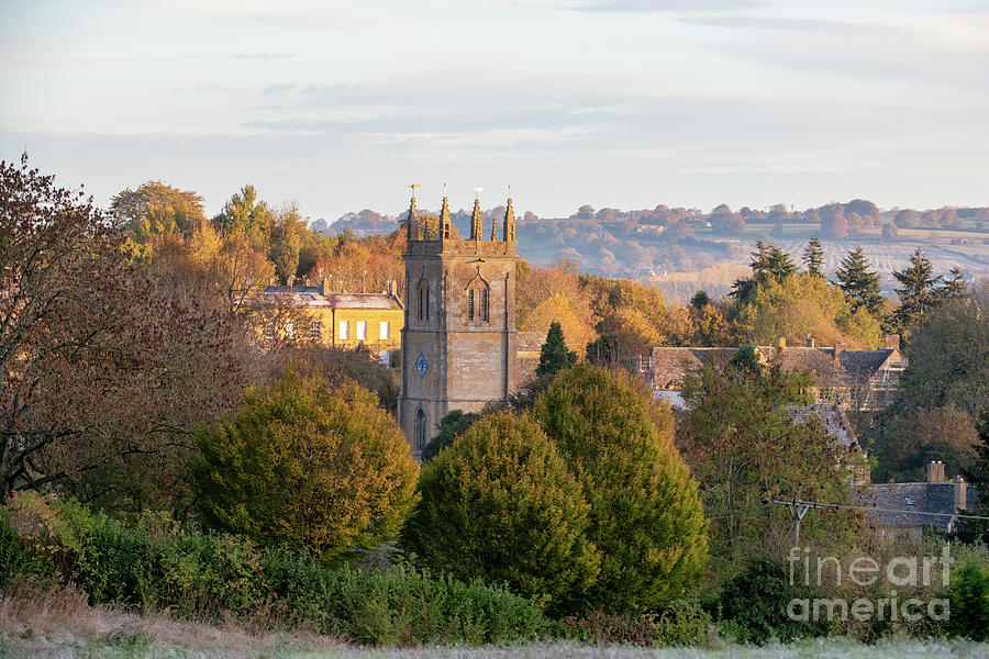 Blockley Church in the Autumn Sunrise  Photograph by Tim Gainey