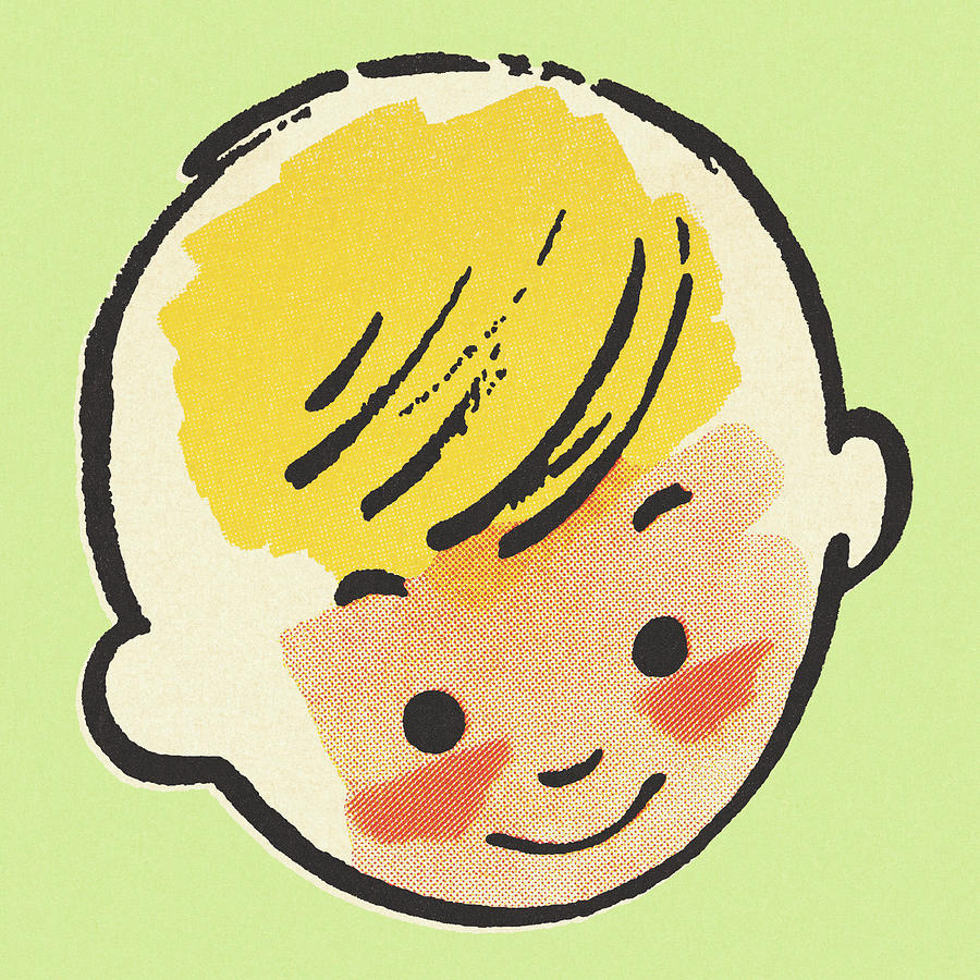 Vintage Drawing - Blond Child by CSA Images