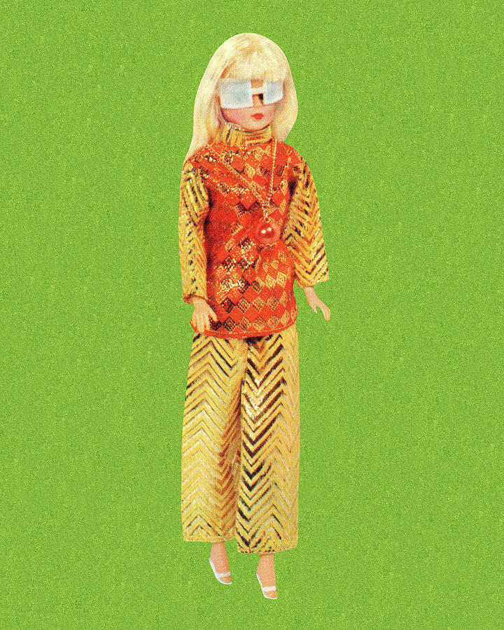 Cool Drawing - Blonde Fashion Doll Wearing Sunglasses by CSA Images