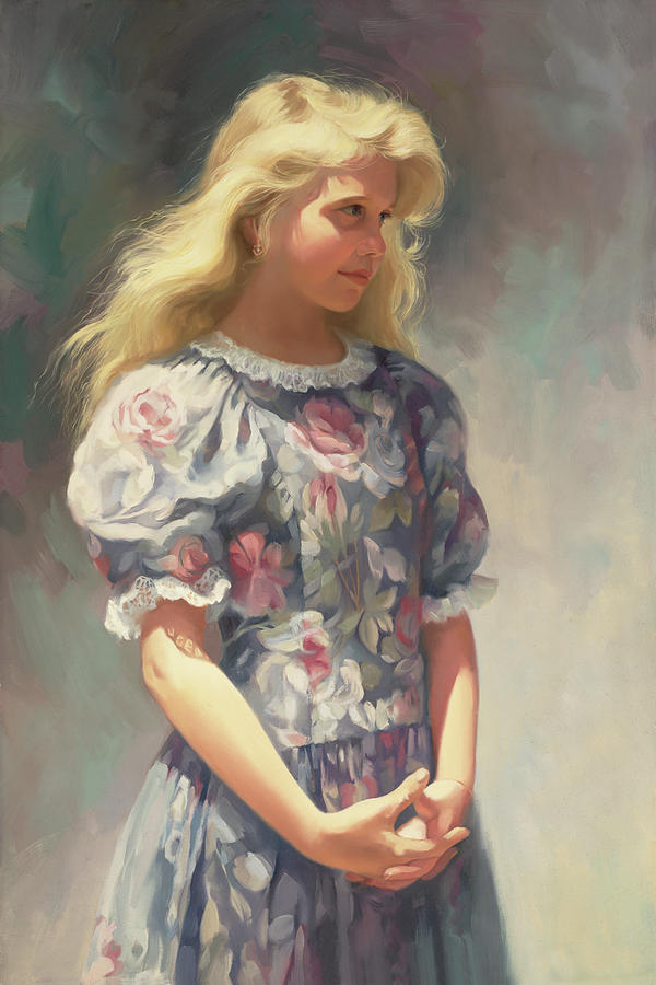 Blonde Girl Painting By Laurie Snow Hein