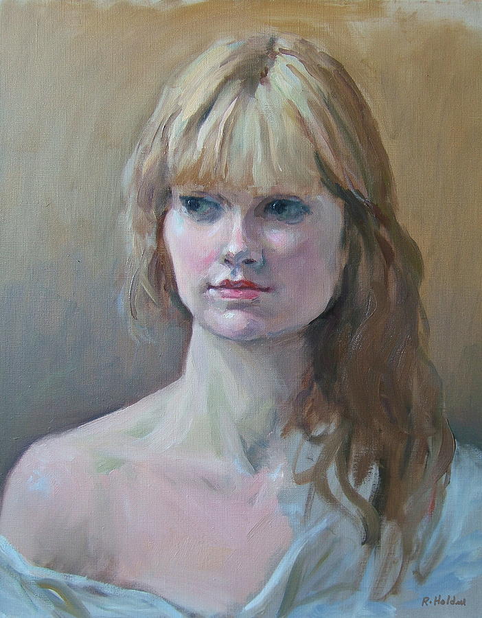 Blonde Model With Shoulder Bared Painting by Robert Holden - Fine Art ...