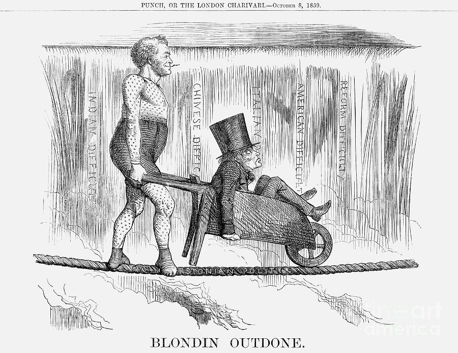 Blondin Outdone, 1859 Drawing by Print Collector