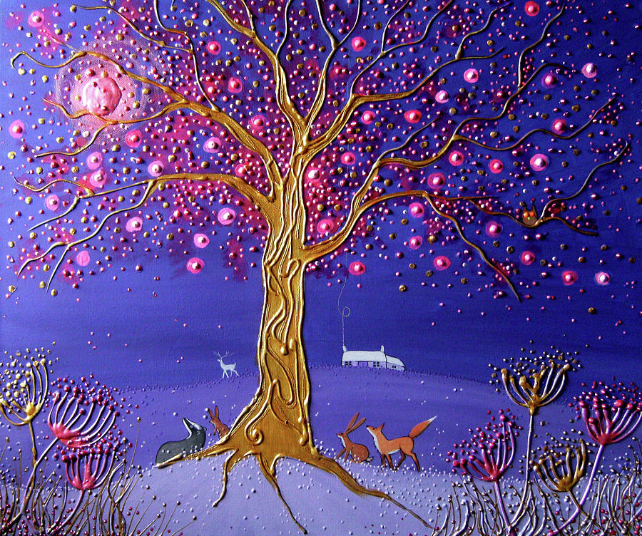 Animal Painting - Blood Moon Magic by Angie Livingstone