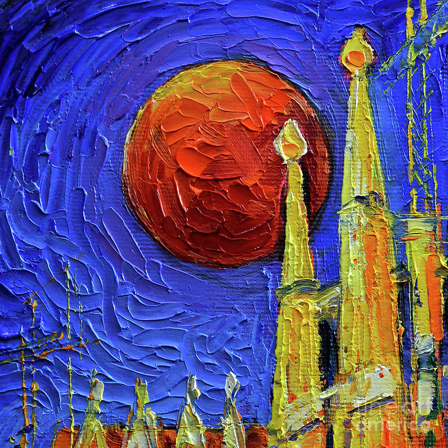 Blood Moon Painting by Mona Edulesco