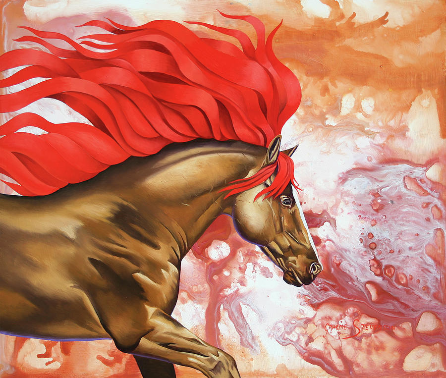 Black Stallion Painting - Blood Of The Stallion by Graeme Stevenson Black Stallion Painting - Blood Of The Stallion by Graeme Stevenson
