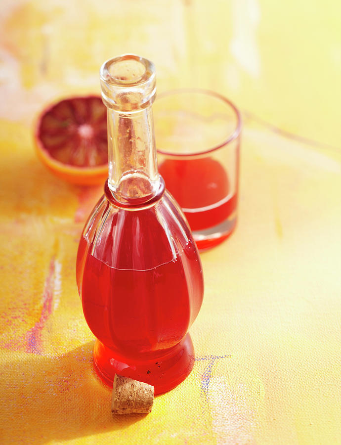 Blood Orange Syrup With Ginger And Vanilla Photograph by Teubner Foodfoto