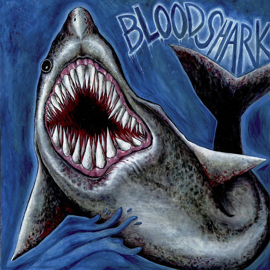 Blood Shark Painting by Yom Tov Blumenthal
