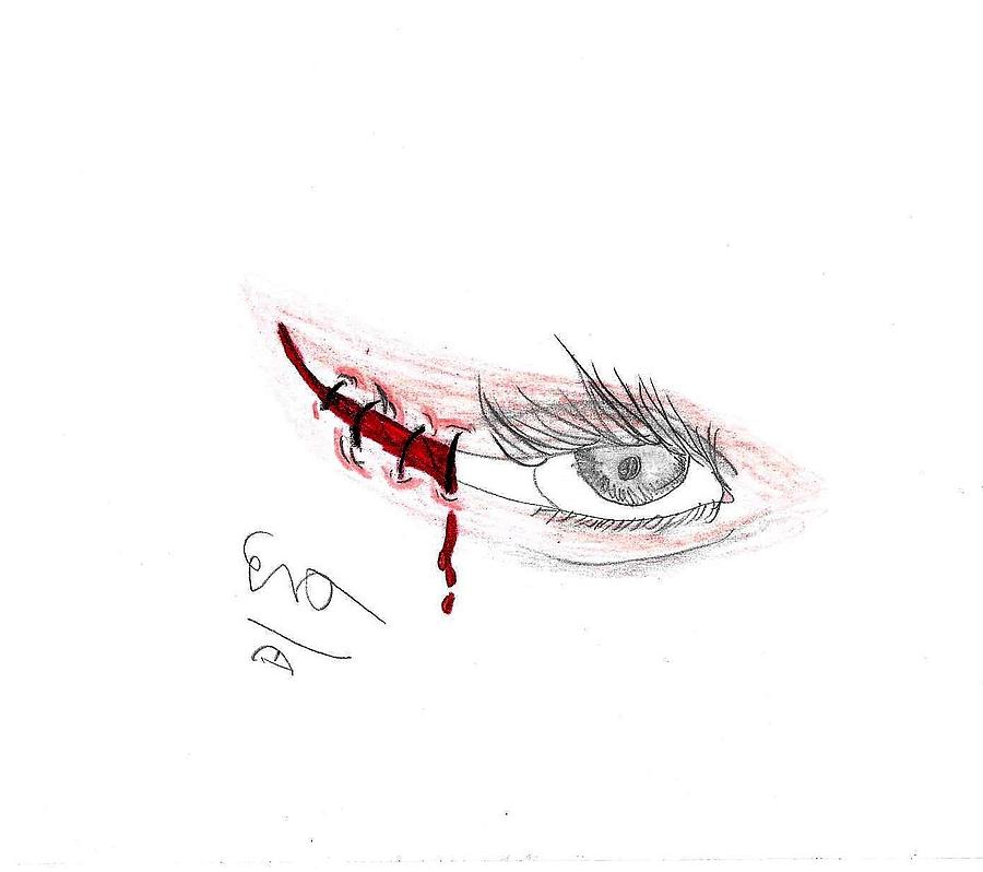 Bloody Eye Drawing by Cera Chadwick Fine Art America