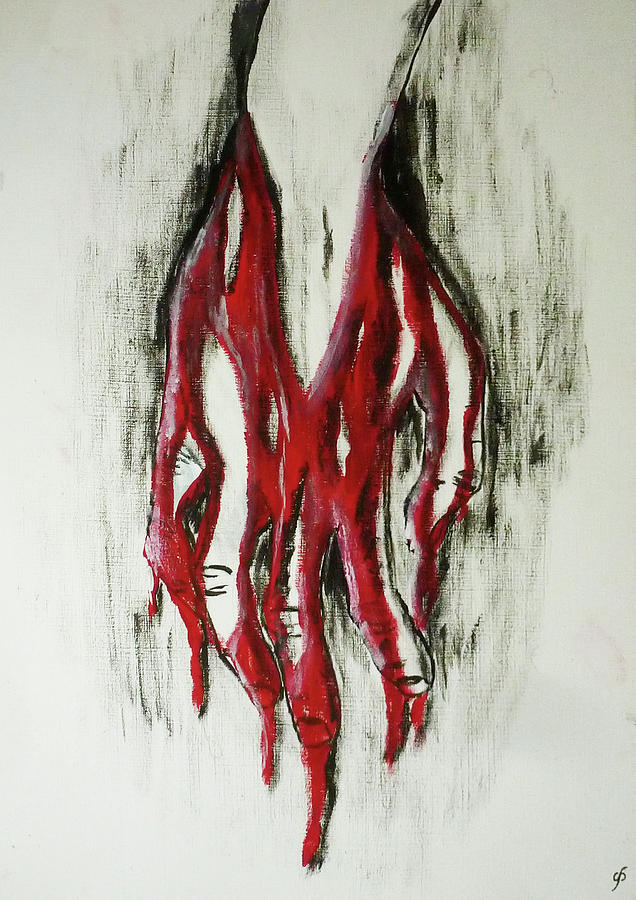 Bloody Hand Drawing