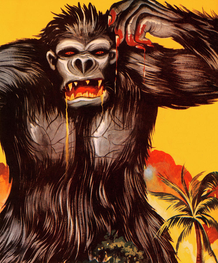 King Kong Drawing - Bloody King Kong by CSA Images