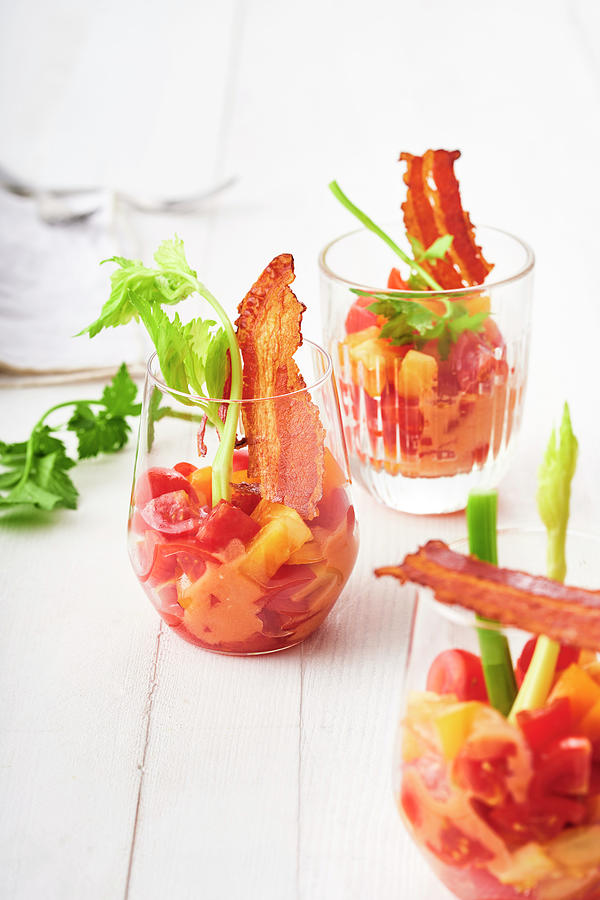 Bloody Mary Salads With Bacon Photograph by Stockfood Studios / Andrea Thode Photography