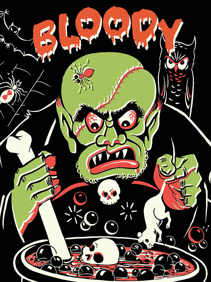 Halloween Drawing - Bloody Monster by CSA Images