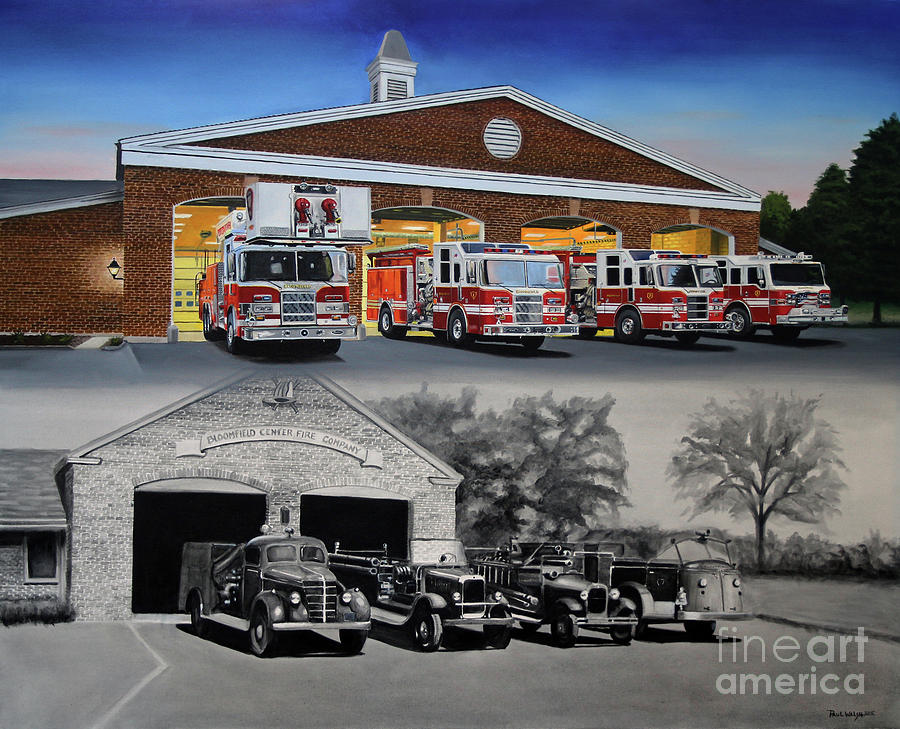 Fire House Painting - Bloomfield Fire Department by Paul Walsh