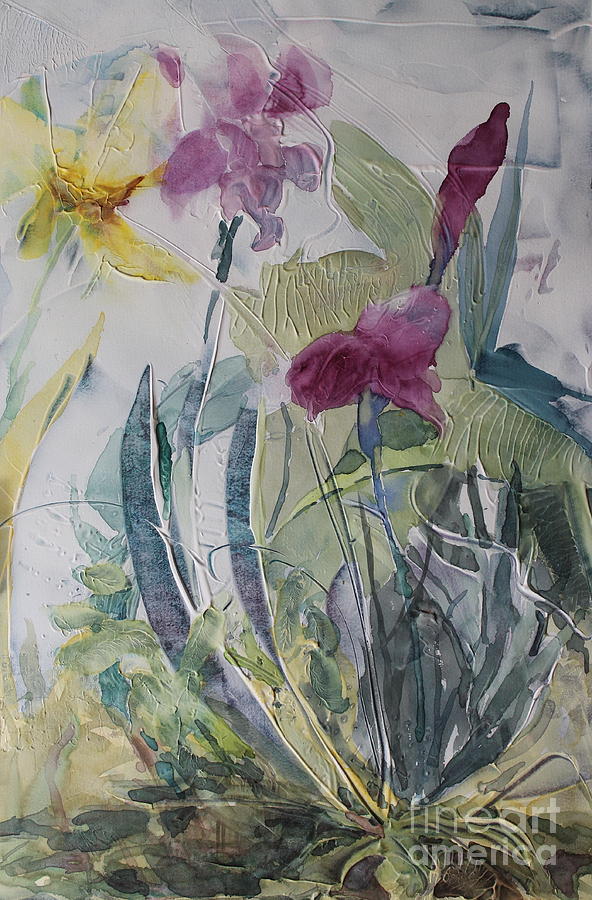Blooming Iris Painting by Elizabeth Carr