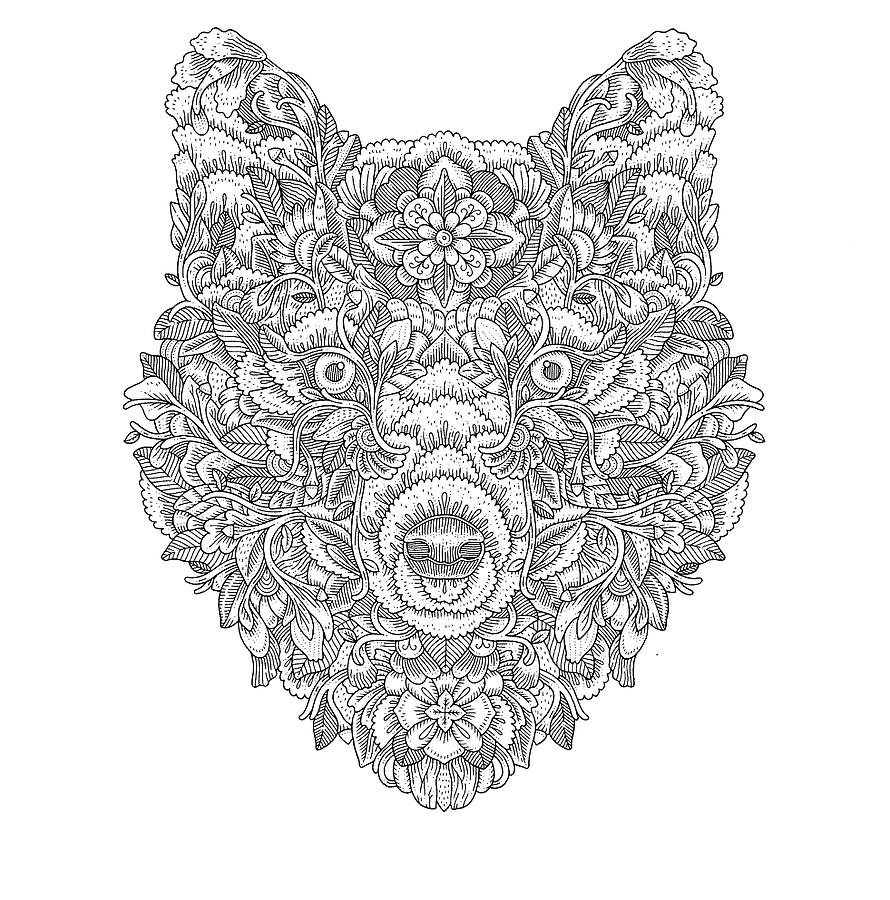 Animal Digital Art - Blooming Wolf by Filippo Cardu