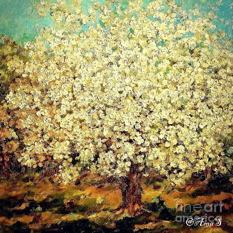 Blossom Tree Painting by Amalia Suruceanu