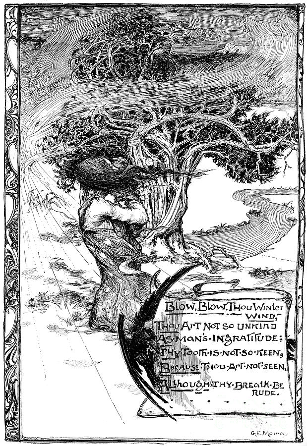 Blow, Blow, Thou Winter Wind, 1895 Drawing by Print Collector