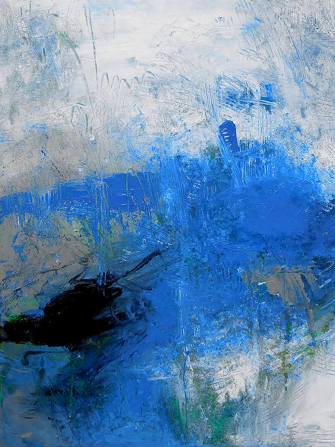Blu Man Painting by Ron Halfant