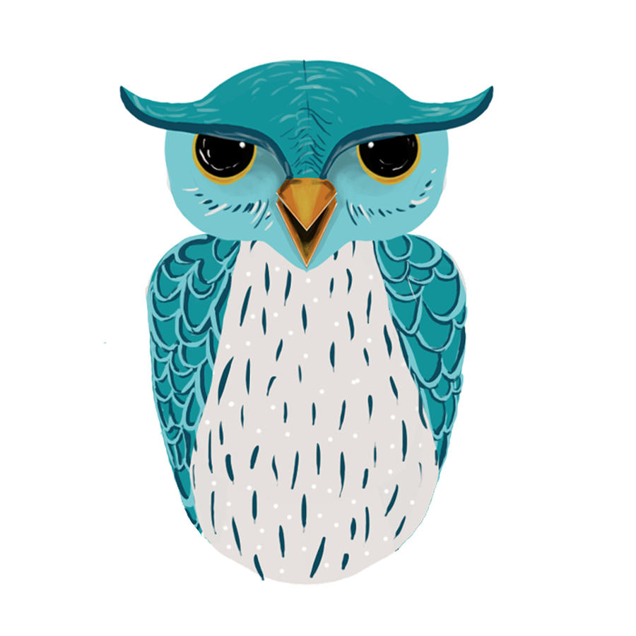 Owl Digital Art - Blu owl by Sara Sangiorgi