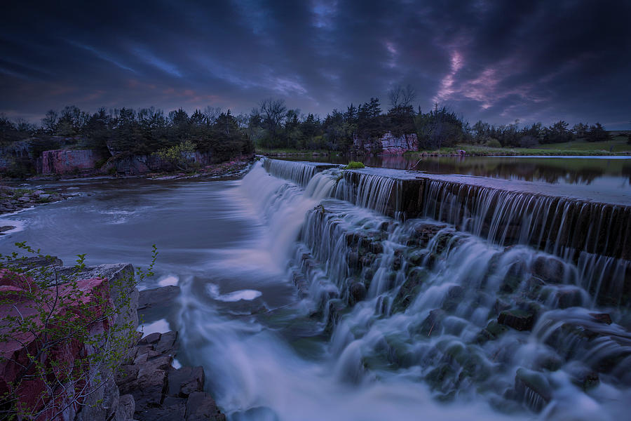 Waterfall Photograph - Blue by Aaron J Groen