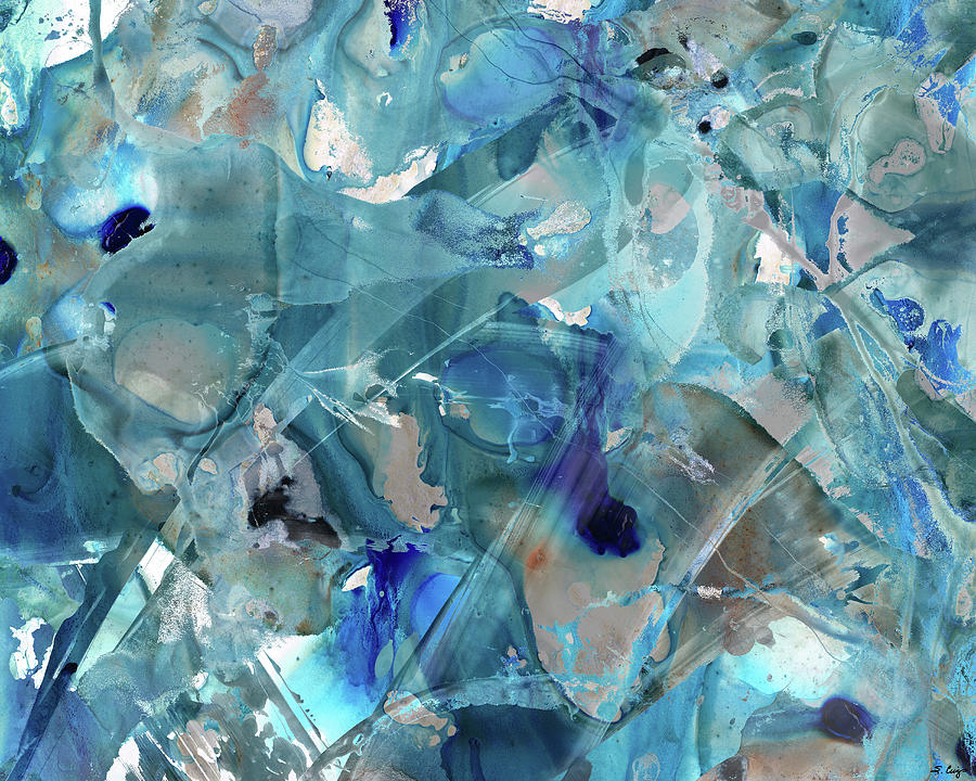 Blue Abstract Art - Ice Castles - Sharon Cummings Painting by Sharon Cummings