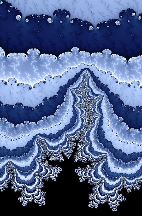 Abstract Digital Art - Blue abstract Fractal Art by Matthias Hauser