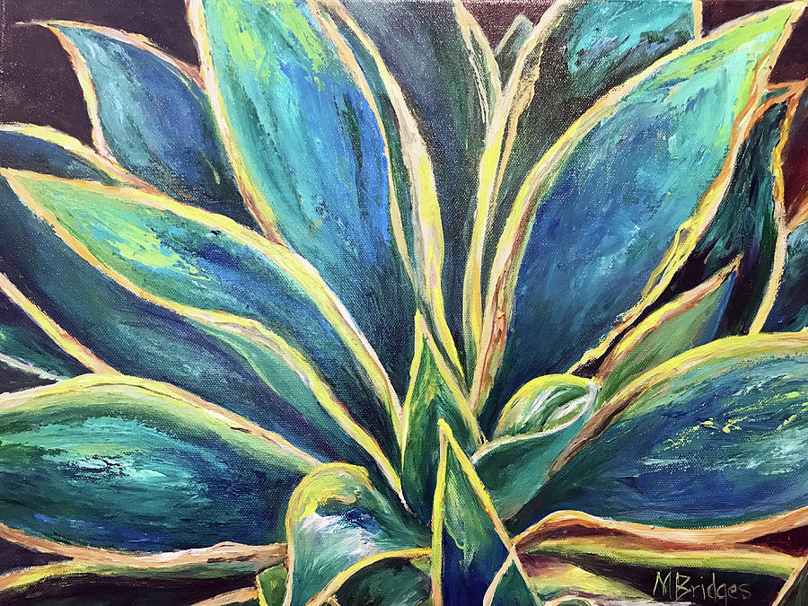 Blue Agave Painting by Mary Bridges