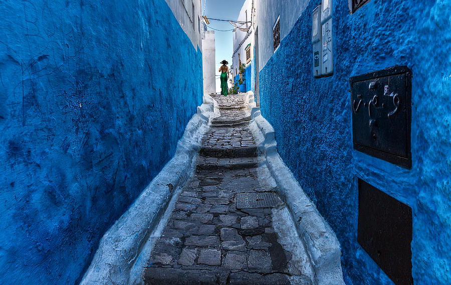Hat Photograph - Blue Alley by Jois Domont ( J.l.g.)