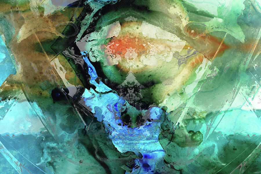 Blue And Green Abstract Art - Hidden Passage - Sharon Cummings Painting by Sharon Cummings