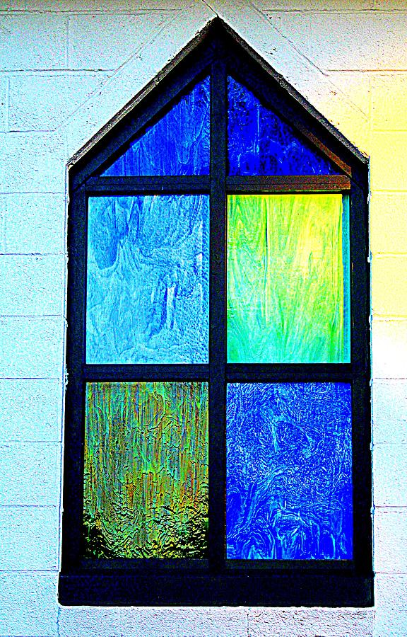 Blue And Green Window Photograph by Cynthia Guinn