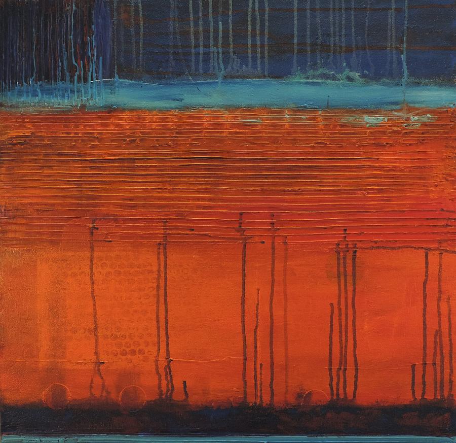 Acrylic Painting - Blue And Orange Harmony by Bill Tomsa Acrylic Painting - Blue And Orange Harmony by Bill Tomsa