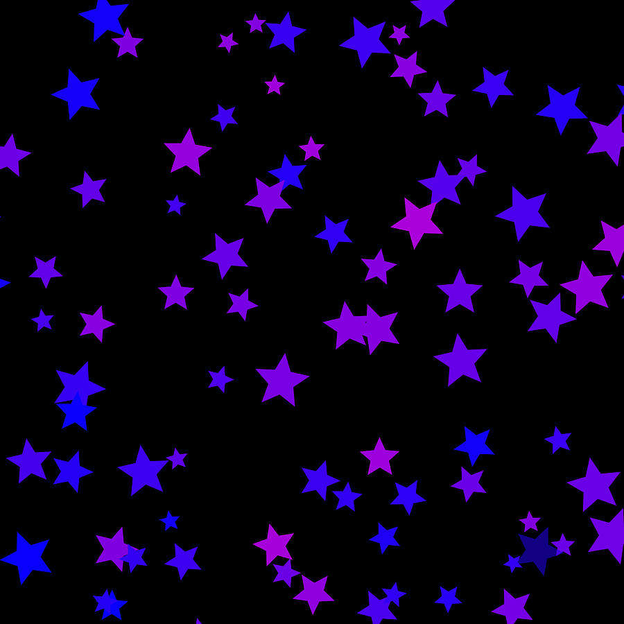 Blue And Purple Stars Digital Art By Abagail Wells Fine Art America