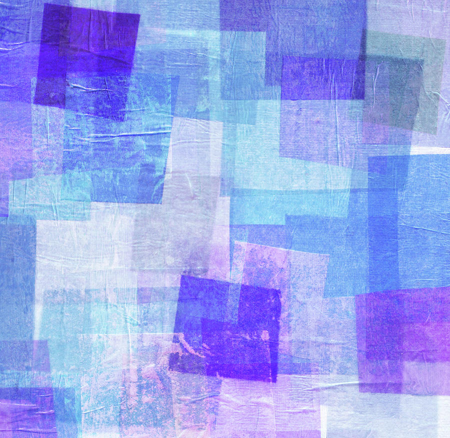 Blue And Purple Tissue Paper Collage by Qweek