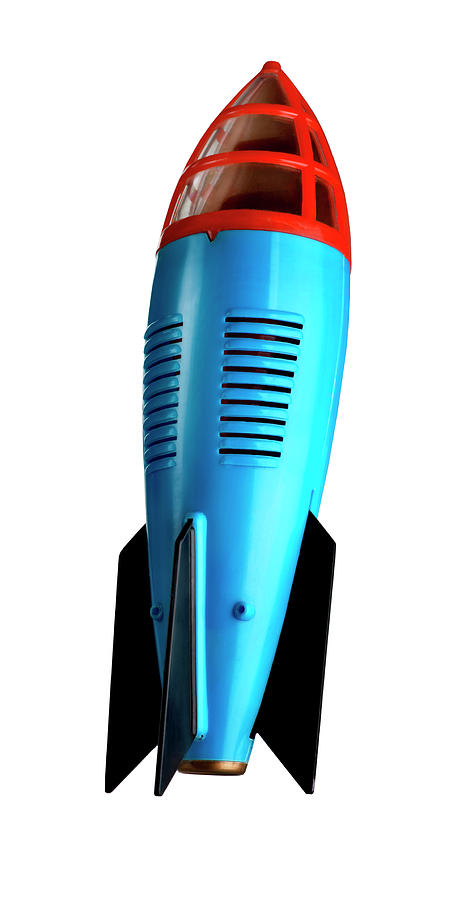 Science Fiction Drawing - Blue and Red Rocket by CSA Images