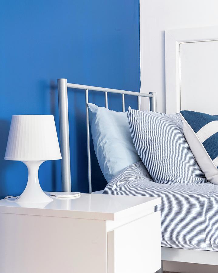 Blue And White Bedroom Photograph by Stuart Cox