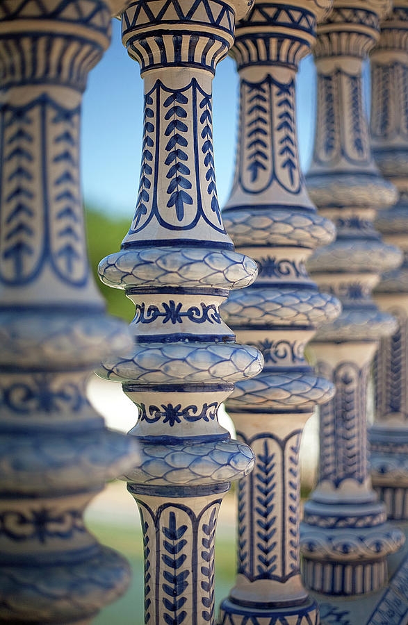 Blue And White Ceramic Fence Photograph by Kim Haddon Photography