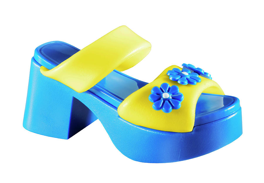 Daisy Drawing - Blue and Yellow Sandal by CSA Images