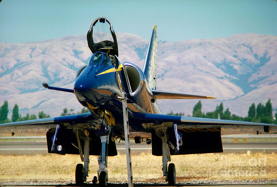 Blue Angels A 4f Skyhawk At Moffett Field Photograph By Wernher Krutein