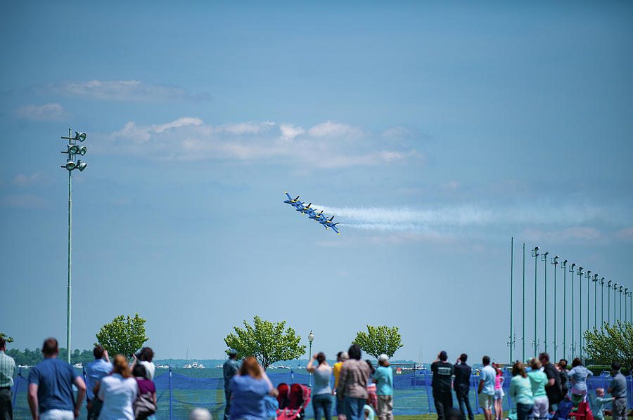 Blue Angels Above Crowds Photograph by Mark Duehmig