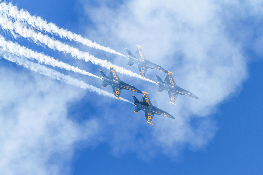 Blue Angels in the Clouds Photograph by Bonnie Follett