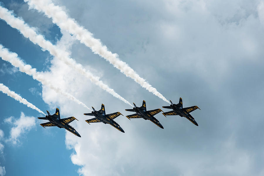 Blue Angels Steaking Across the Sky Photograph by Anthony Doudt