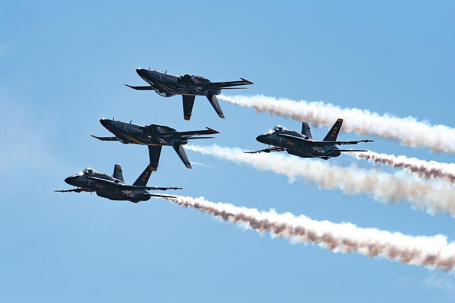 Blue Angels with Smoke On Photograph by Erik Simonsen