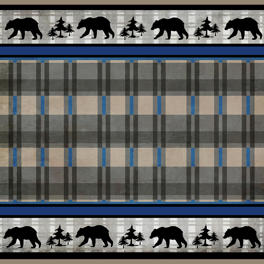 Bear Mixed Media - Blue Bear Lodge Pattern 6 by Lightboxjournal Bear Mixed Media - Blue Bear Lodge Pattern 6 by Lightboxjournal