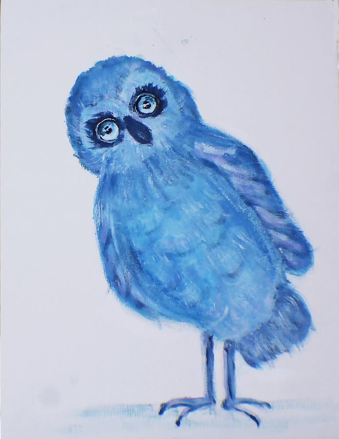 Blue Bird Owl Digital Art by Patricia Halstead
