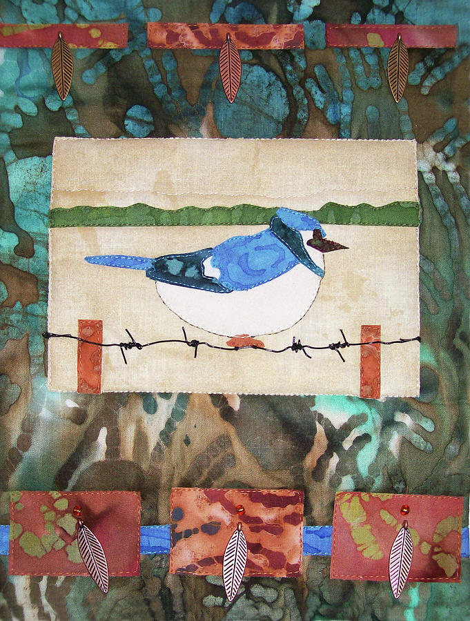 Blue Bird Tapestry - Textile by Pam Geisel