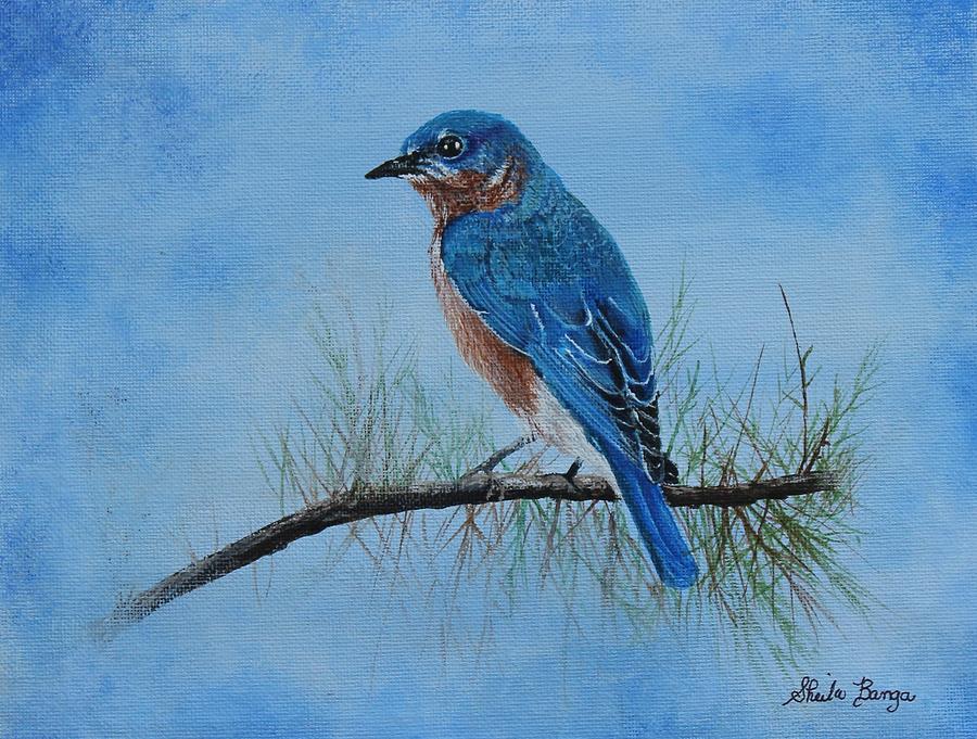 Blue Bird Painting by Sheila Banga