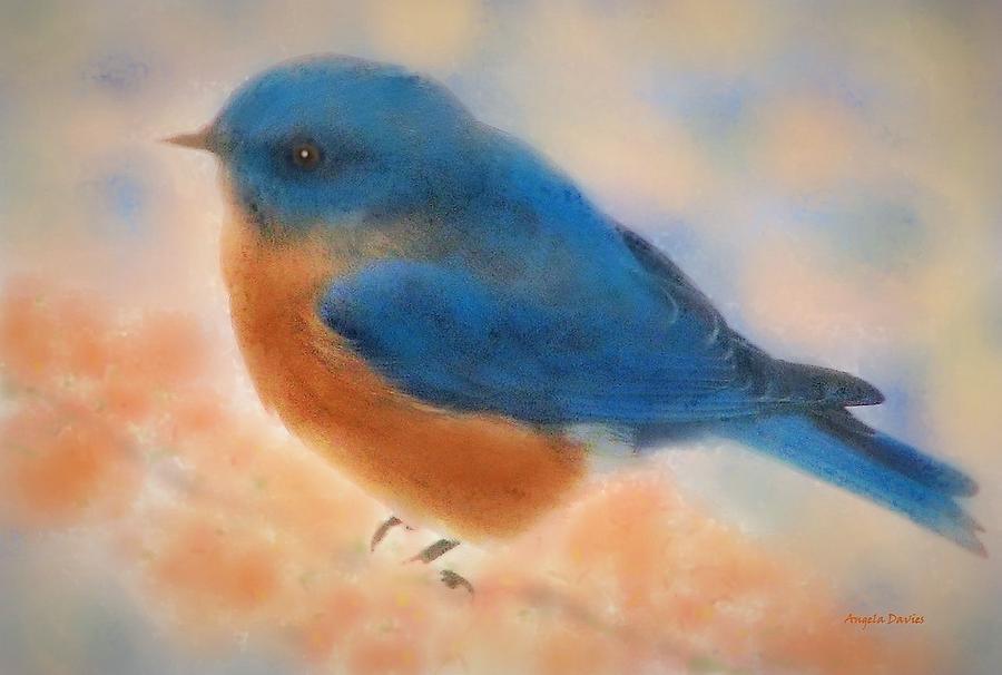 Blue Bird Spring Digital Art by Angela Davies